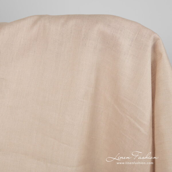 Lightweight linen fabric yellowish beige colour product photo