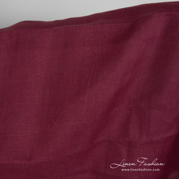 Linen fabric deep cherry colour product photo