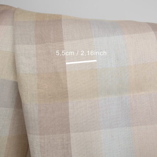 linen fabric checks beige checks 5.5cm.
