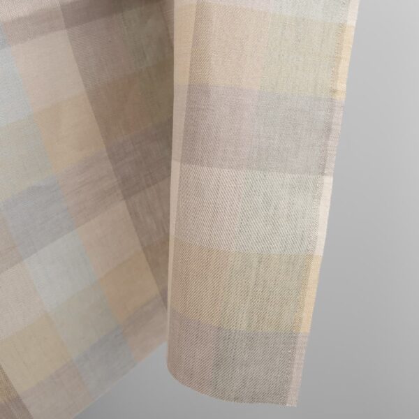 linen fabric checks beige width 150cm.