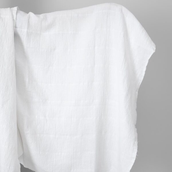 linen cotton white waffle, washed.