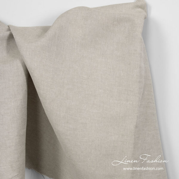 Cotton Linen Blend Fabric in Beige Color