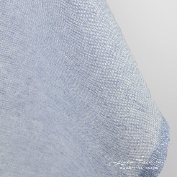 Bluish linen-cotton fabric, can be used for home textiles