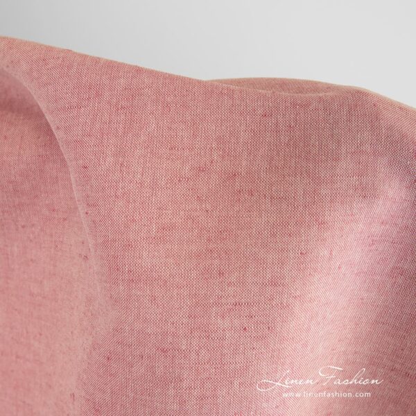 Rosy linen cotton fabric in melange