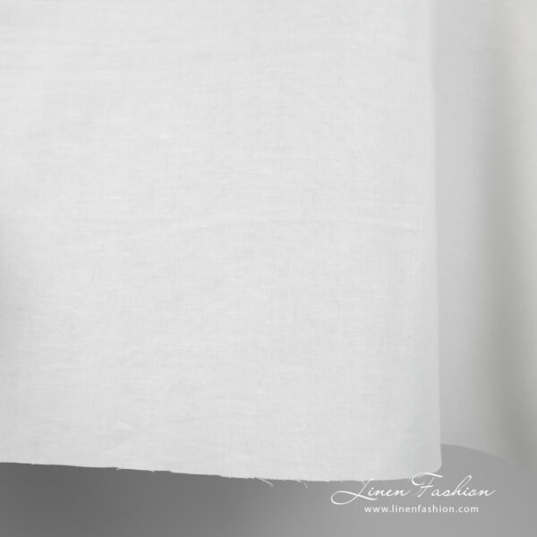 Linen cotton fabric white colour in twill weave edge view