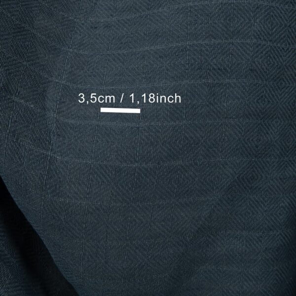 linen cotton navy fabric in rhombus, 3.5cm.