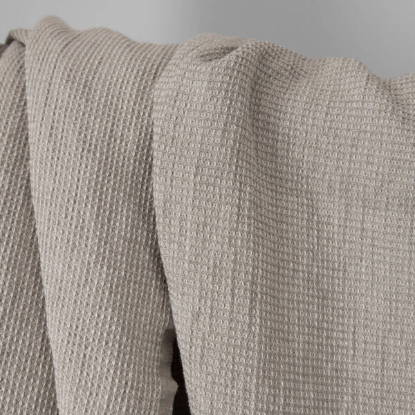 beige linen cotton waffle fabric, classic design.