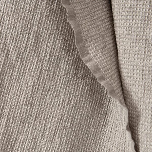 beige linen cotton waffle fabric, heavy quality.