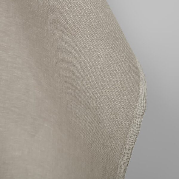 Linen cotton fabric dark beige and white melange, fabric edge