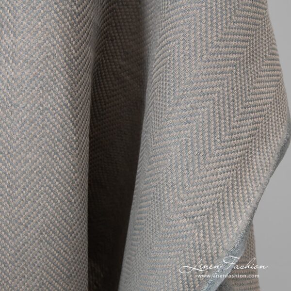 Grey dyed linen cotton fabric.