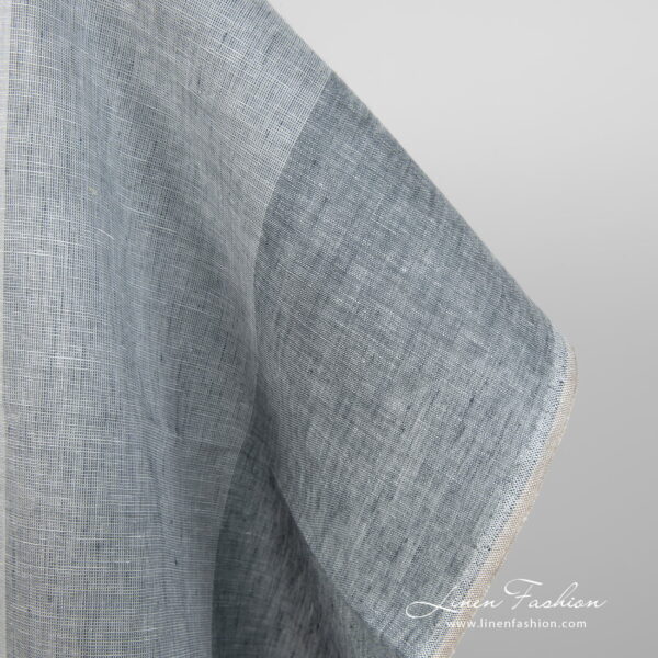 Linen fabric grey-white blocky gradient edge