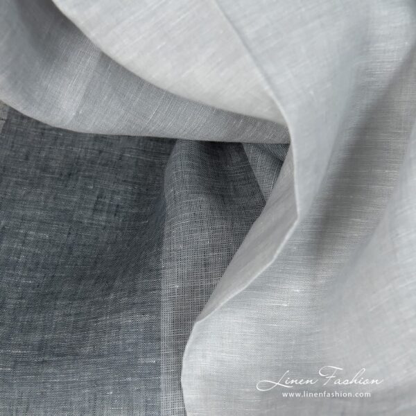 Linen fabric grey-white blocky gradient close up detail