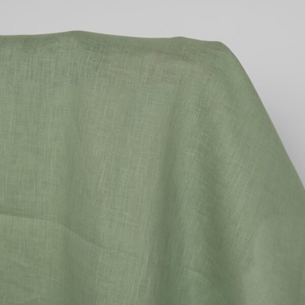 Tejido de lino en verde claro apagado - Imagen 2