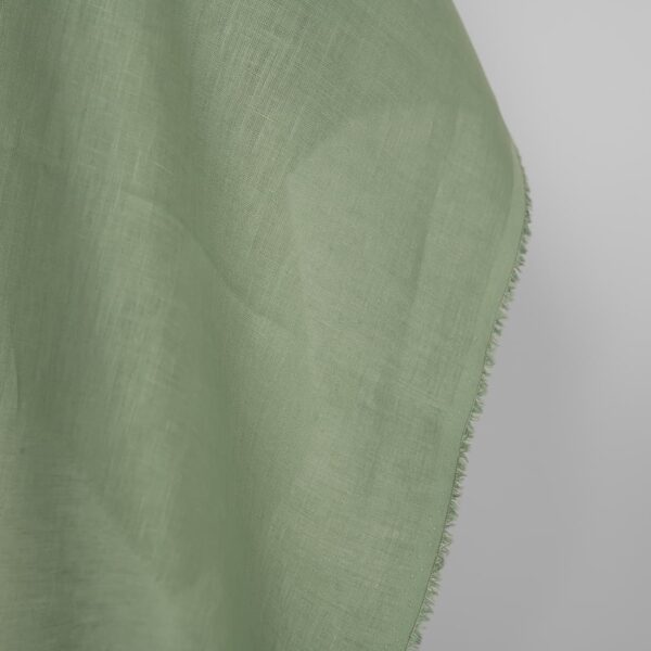 Tejido de lino en verde claro apagado - Imagen 3