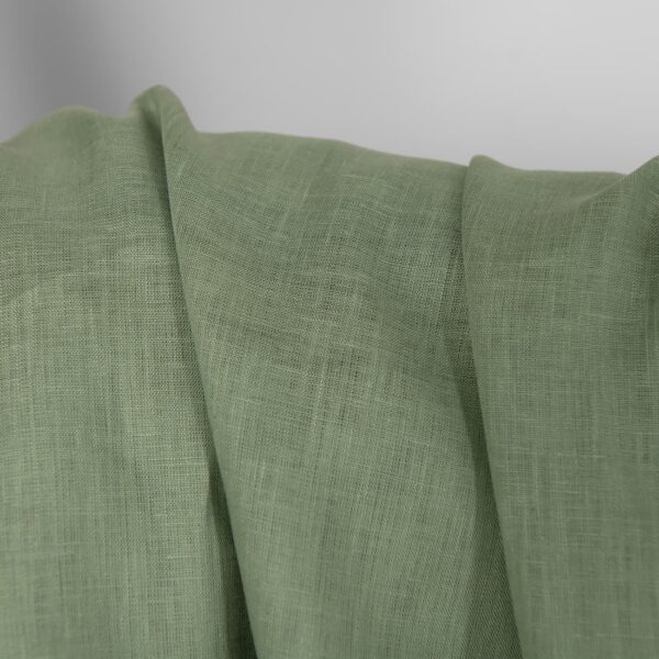 Tejido de lino en verde claro apagado - Imagen 4