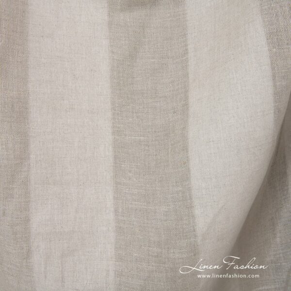 Linen cotton fabric in grey color, striped.
