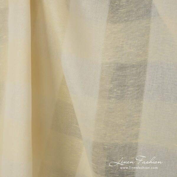 Pale yellow linen cotton fabric.