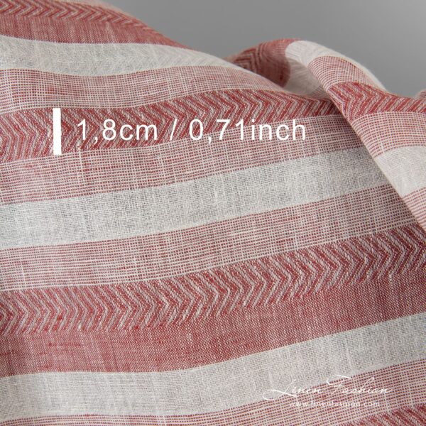 Linen fabric in horizontal stripes