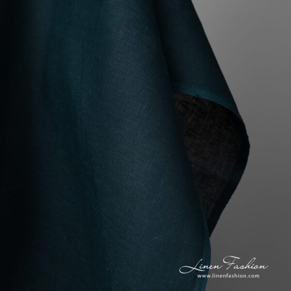Linen fabric dark blue colour edge