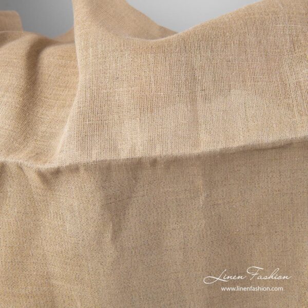 Grey linen fabric with gold lurex
