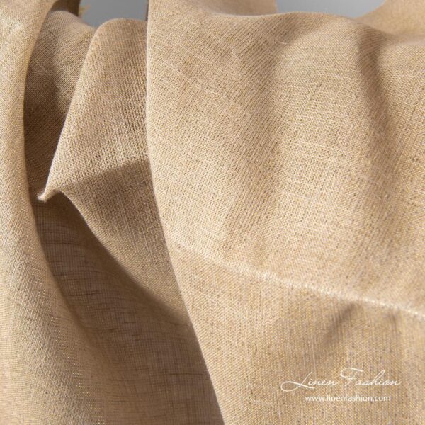 Natural grey shiny linen fabric