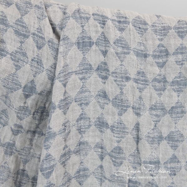 Washed linen cotton fabric in grey.