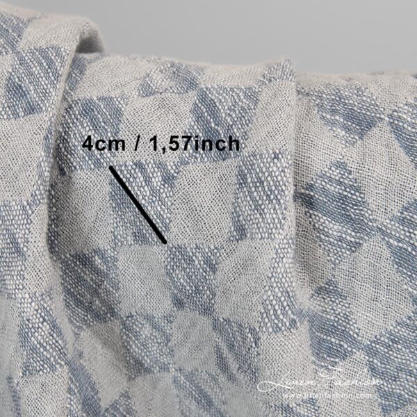 Linen cotton fabric with rhombus.
