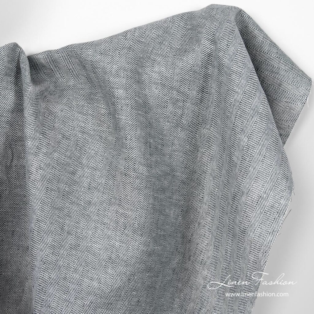 White blue herringbone fabric
