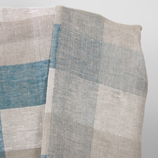 linen checks turquoise, double sided