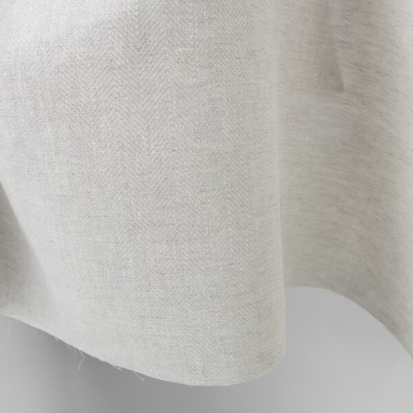 Linen fabric beige in herringbone pattern product photo