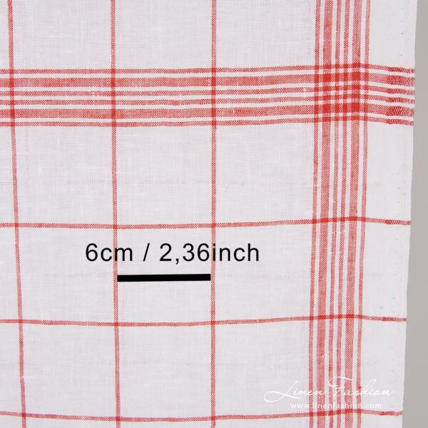 Linen fabric in red checks, perfect for kitchen towels