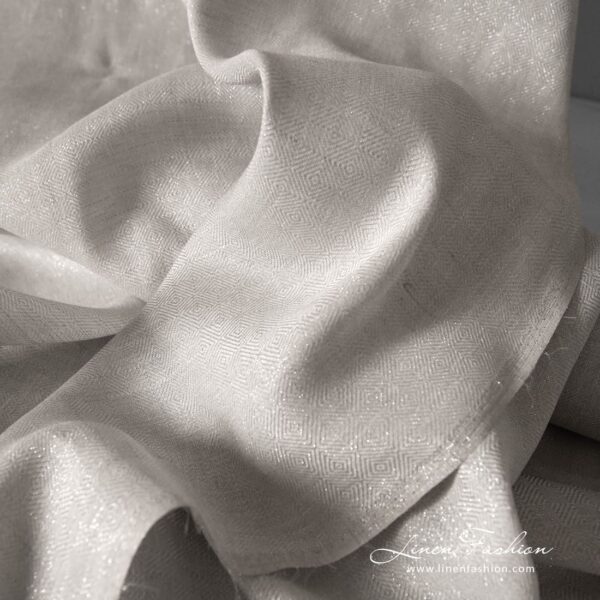 Linen grey fabric with PES