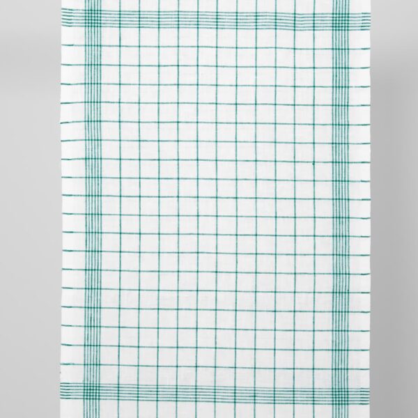 linen narrow fabric green checks
