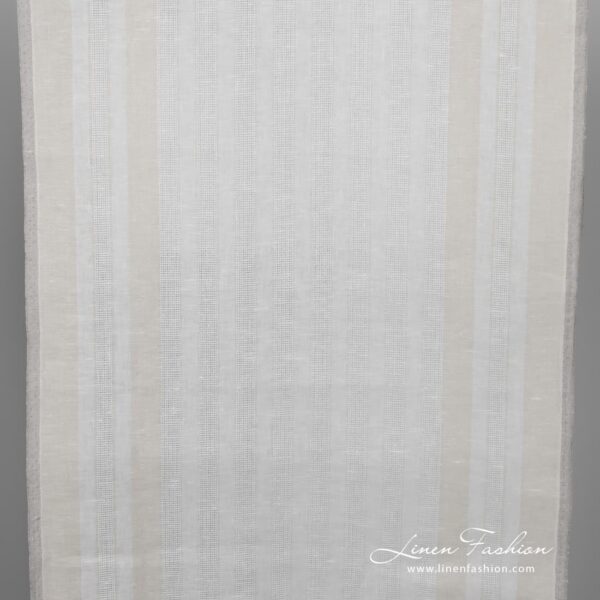 Narrow linen fabric in off white colour.