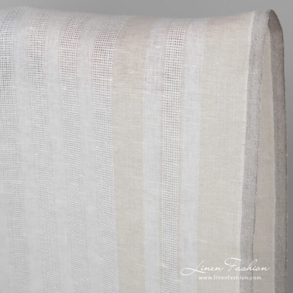 Off white fabric with stripes.