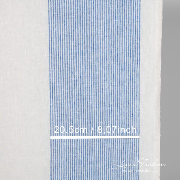 Linen fabric in vertical stripes