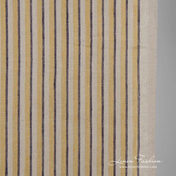 Linen fabric in brown stripes
