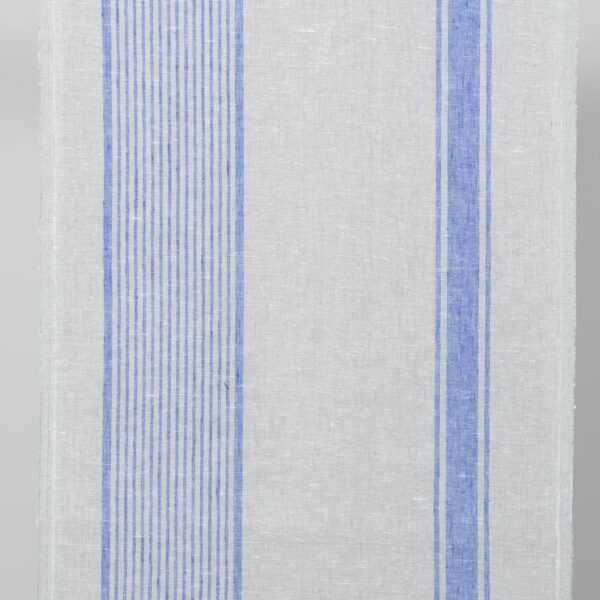 linen towel fabric blue stripes
