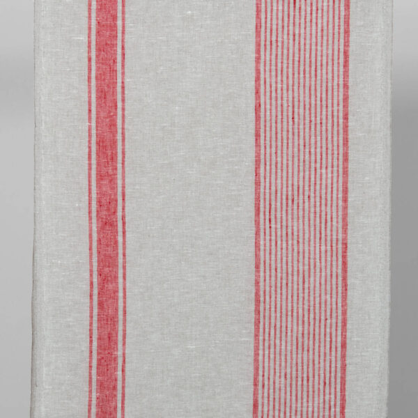 linen towel fabric red stripes