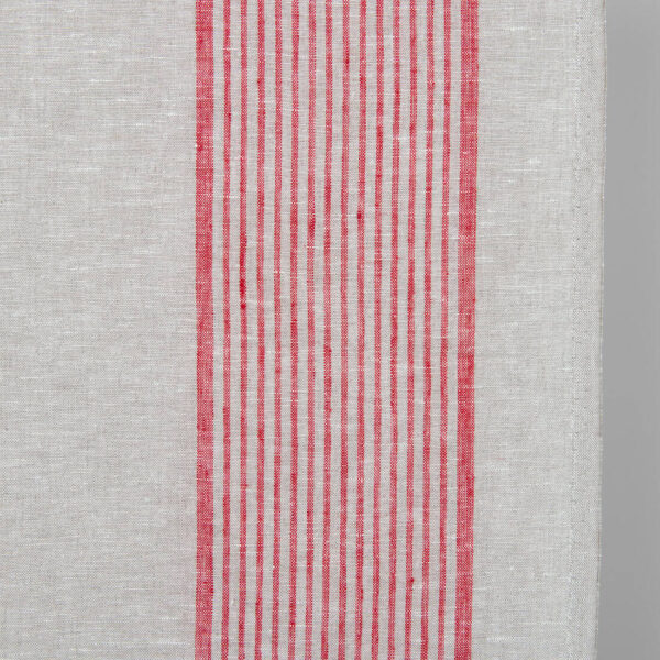 Tejido estrecho beige con rayas rojas - Imagen 3