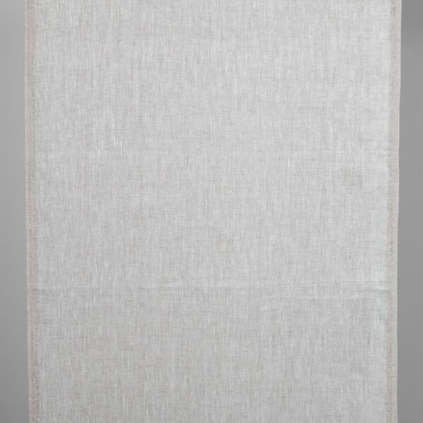 Tejido de lino estrecho beige natural con blanco