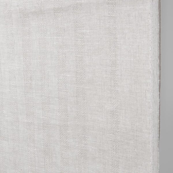 Tejido de lino estrecho natural y blanco con rayas texturadas - Imagen 2