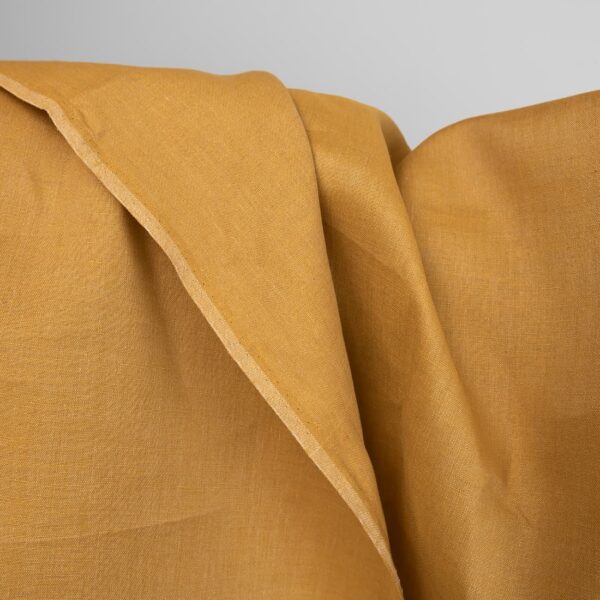 mustard linen fabric, not washed