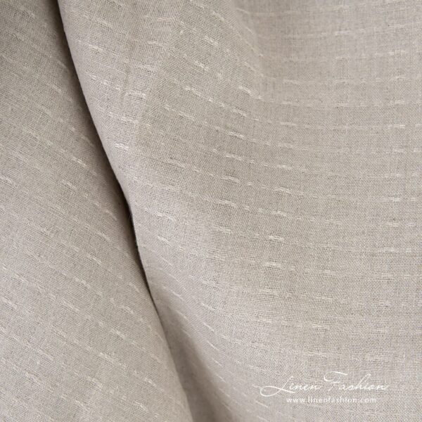 Natural linen fabric with prominent dashes
