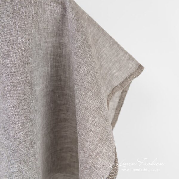 Greyish brown linen fabric ends