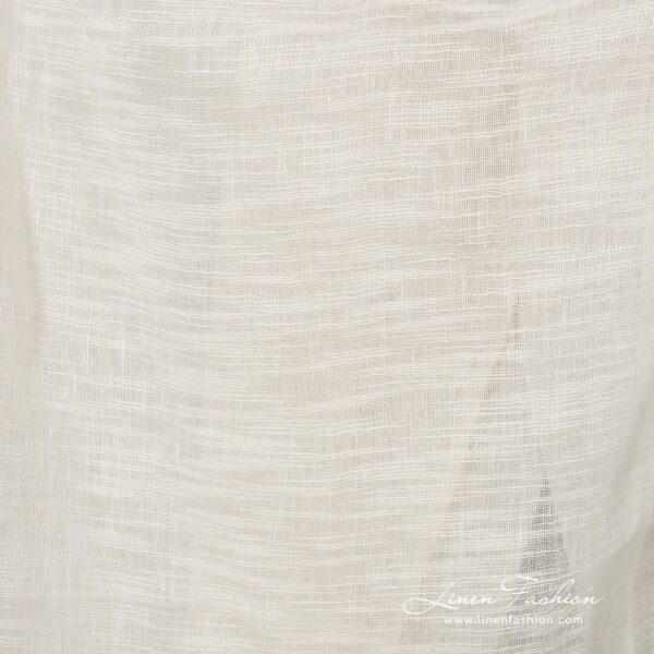 Off-white sheer linen / cotton fabric in stripes