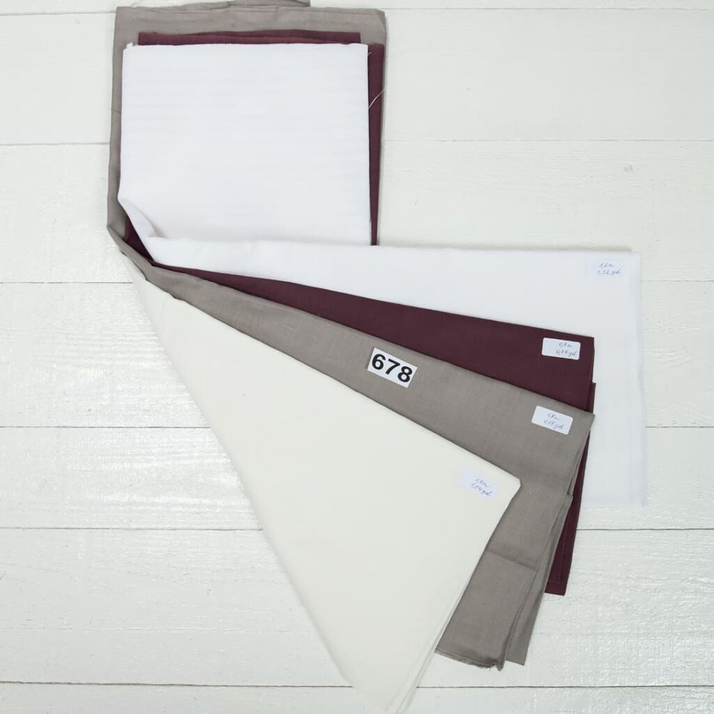 set of linen fabric cuts 678