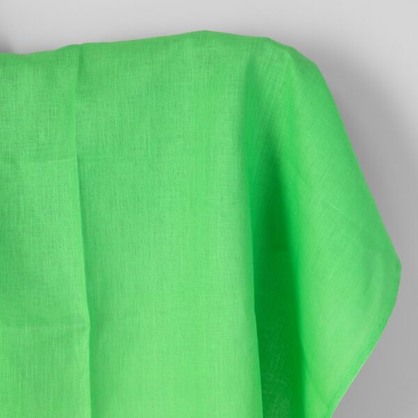 Tejido de lino liso verde neón