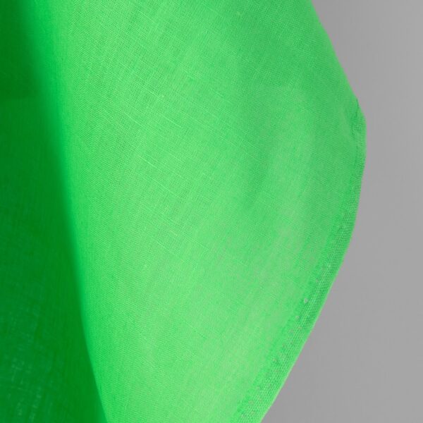 Tejido de lino liso verde neón - Imagen 3