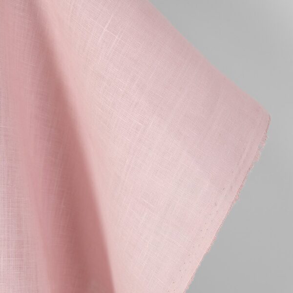 Tejido de lino liso rosa pastel - Imagen 3